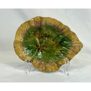 Antique Estruscan Majolica Begonia Leaf Dish Griffen,Smith Hill 1880-1890
